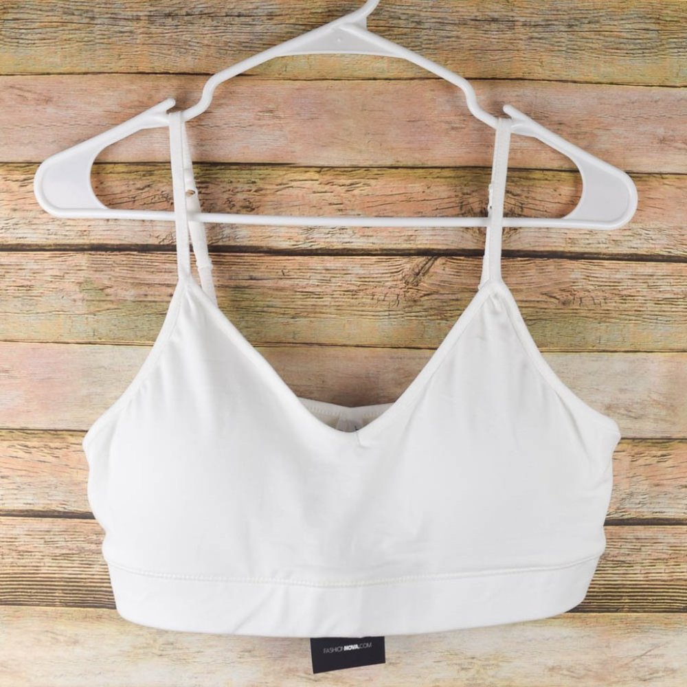 Fashion Nova Womens L Ivory White My Everyday Bralette Soft Wirefree Padded
